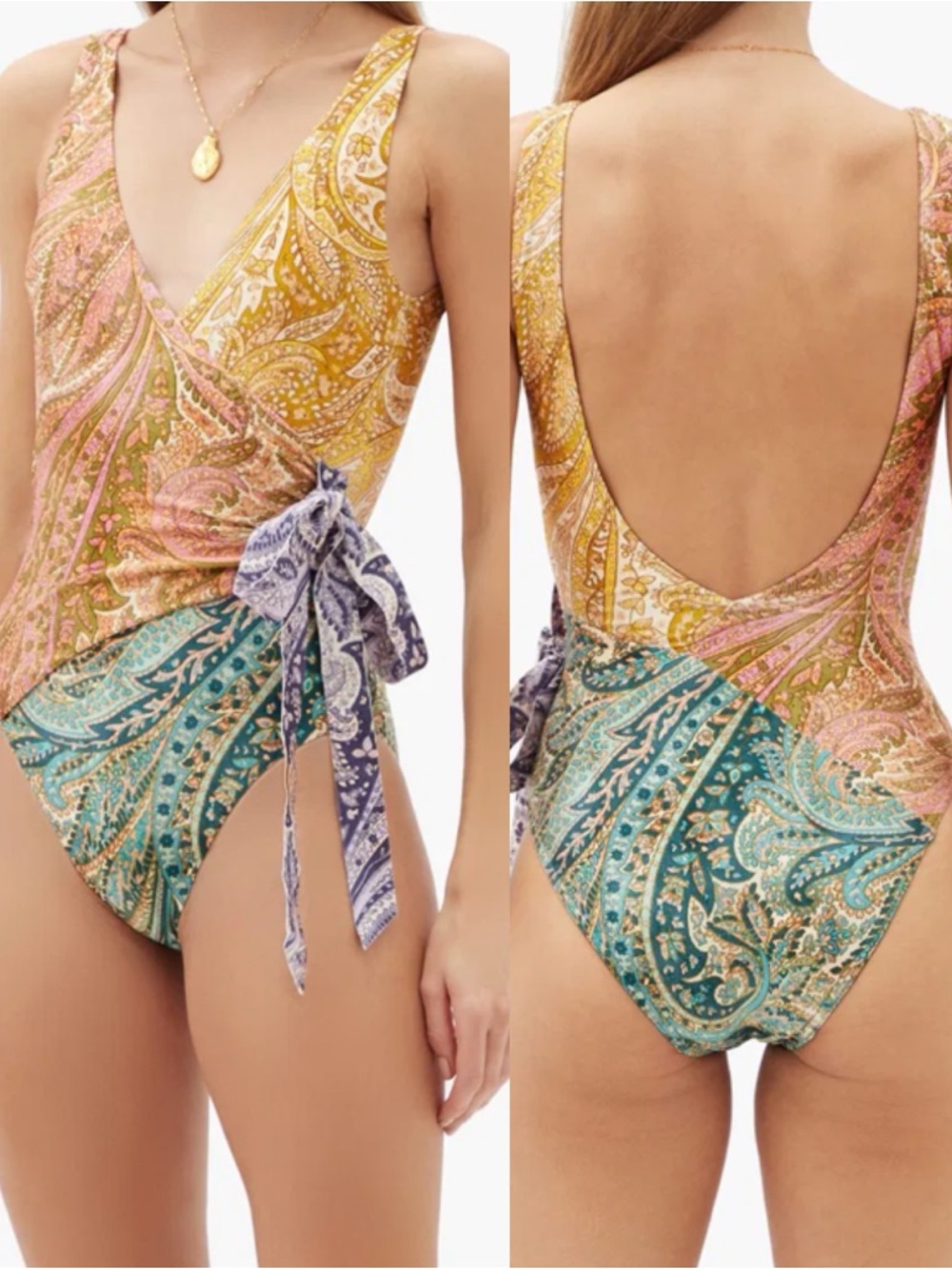 ZIMMERMANN Brighton Wrap Paisley Print Swimsuit